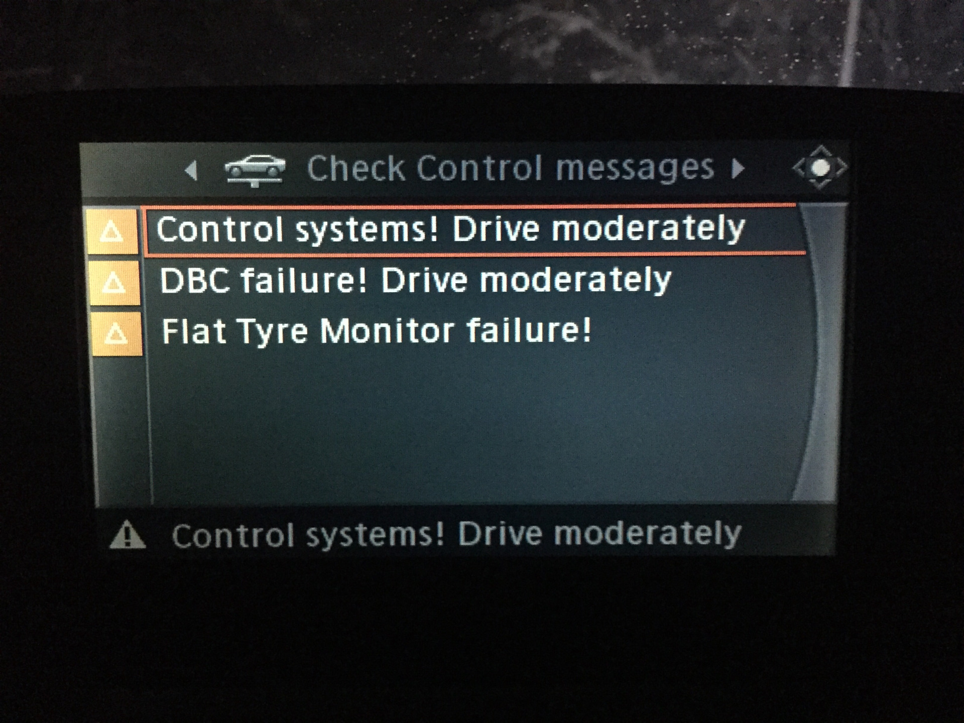 Control messages. DBC failure Drive moderately перевод.