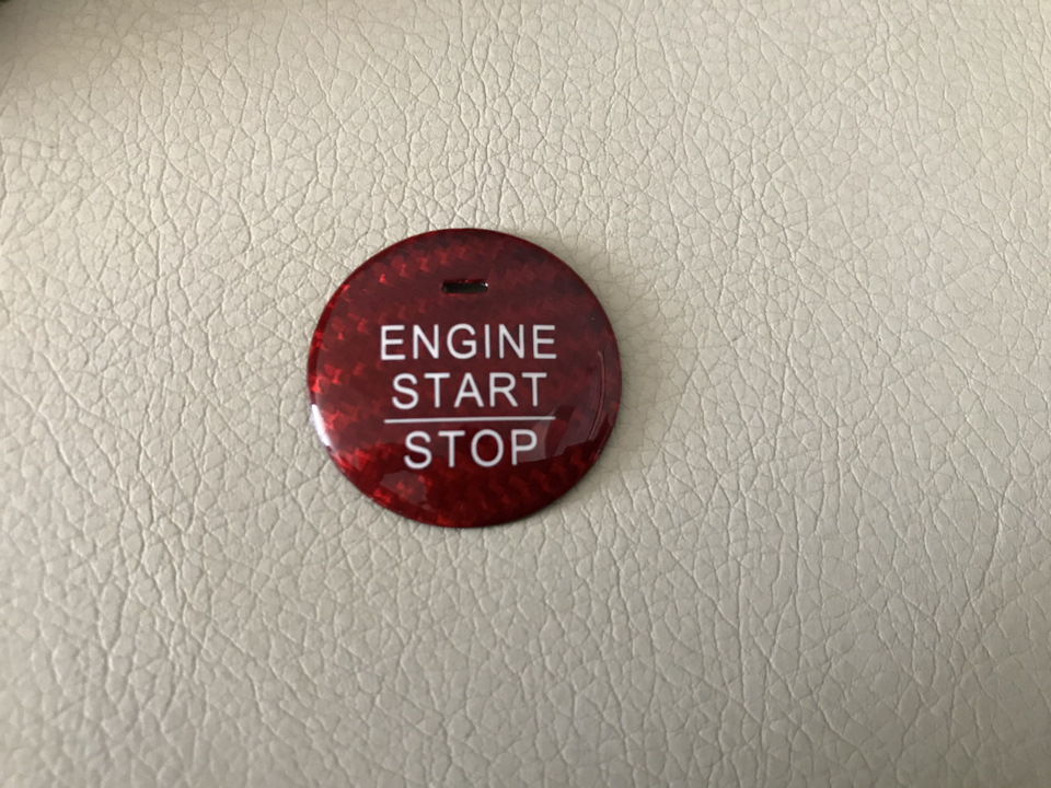Карбоновая накладка на кнопку Start/Stop — Honda Fit (3G), 1,5 л, 2014 ...