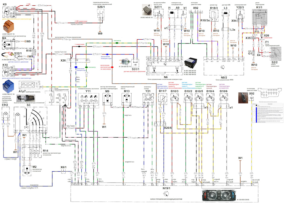 Схема кондиционера мерседес w202