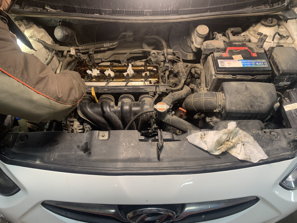 Замена цепи Hyundai Solaris 2011г. 1.6 G4FC — DRIVE2