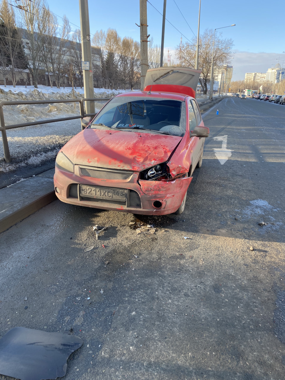 ДТП чтоб его… — Lada Калина Спорт, 1,6 л, 2012 года | кузовной ремонт |  DRIVE2