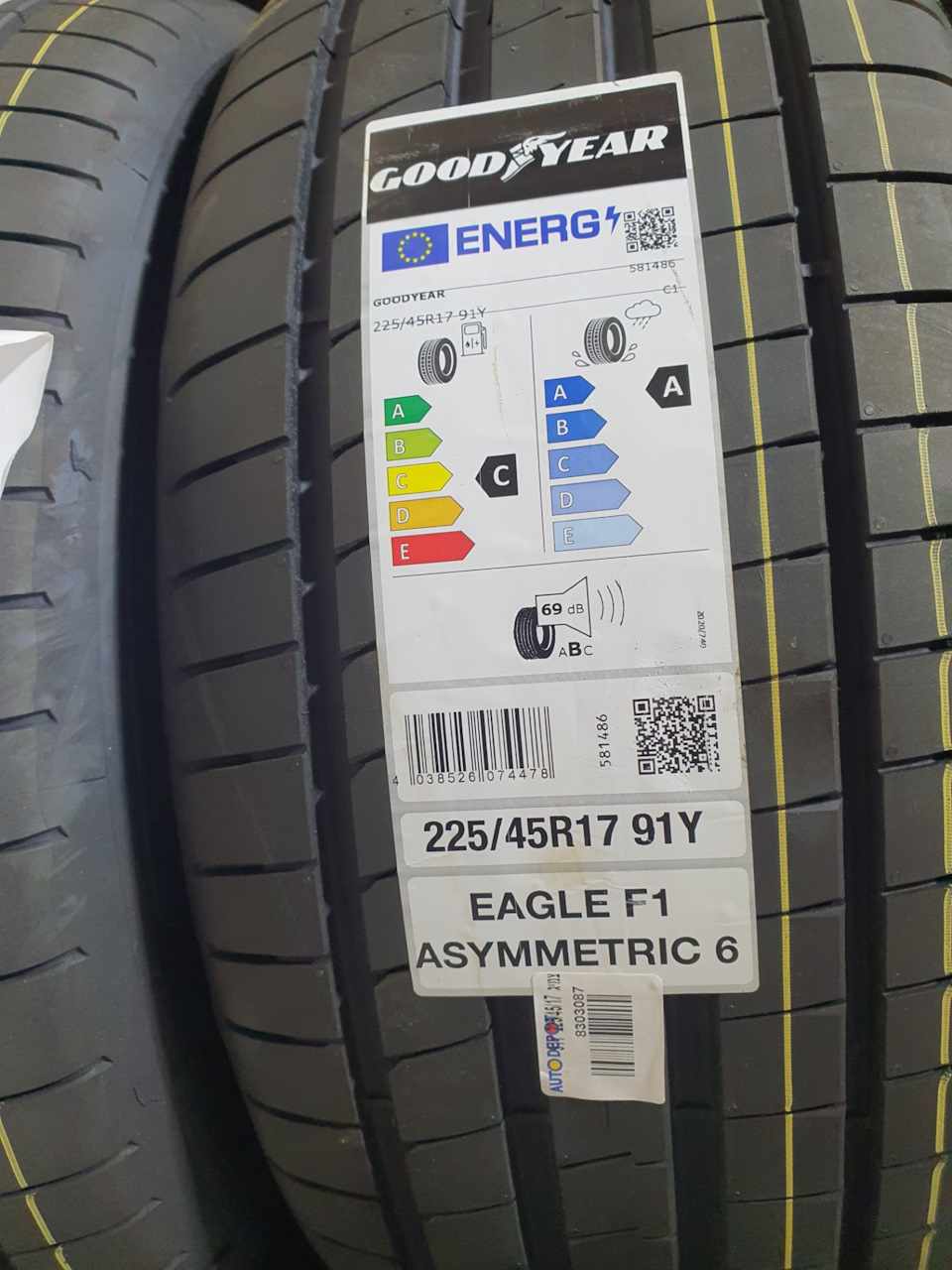 3)GoodYear Eagle F1 Assymetric 6+датчики давления TEYES 1.05.2023(100.758  км) — Honda Accord (7G), 2 л, 2007 года | шины | DRIVE2