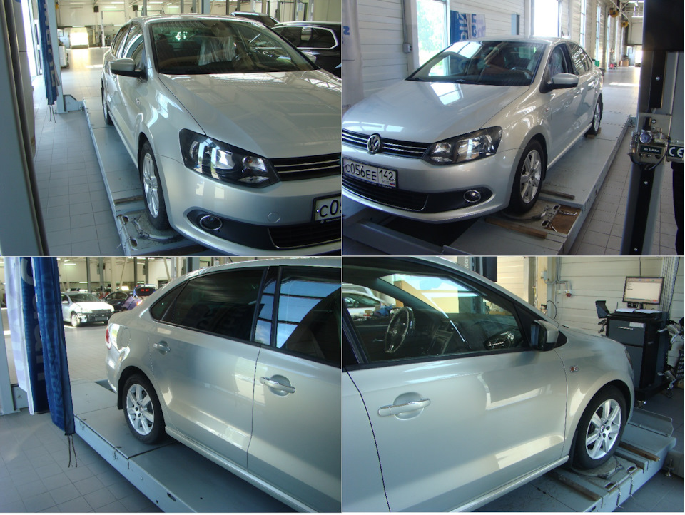 После всех регулировок (в том числе выставили вертикаль и горизонт положения руля). — Volkswagen Polo Sedan