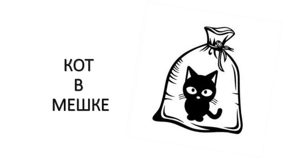 Фразеологизм кот в мешке