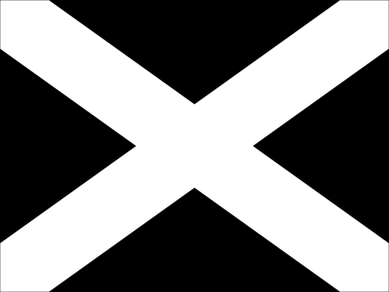 Белый крестик на черном фоне