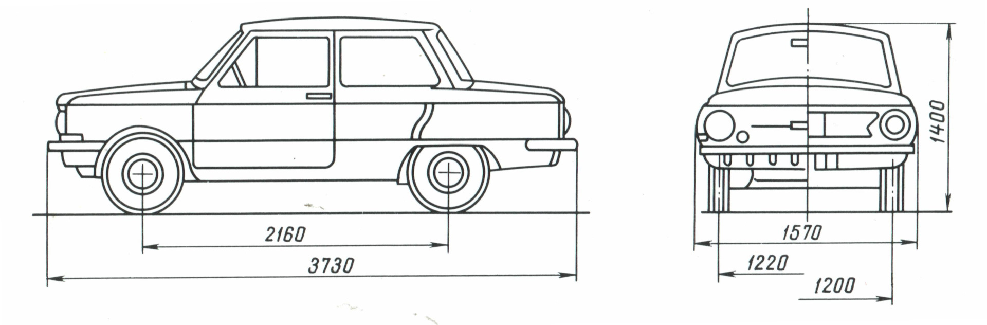 Заз 965 размеры чертеж