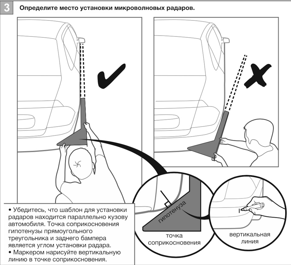 Установка датчиков слепых зон