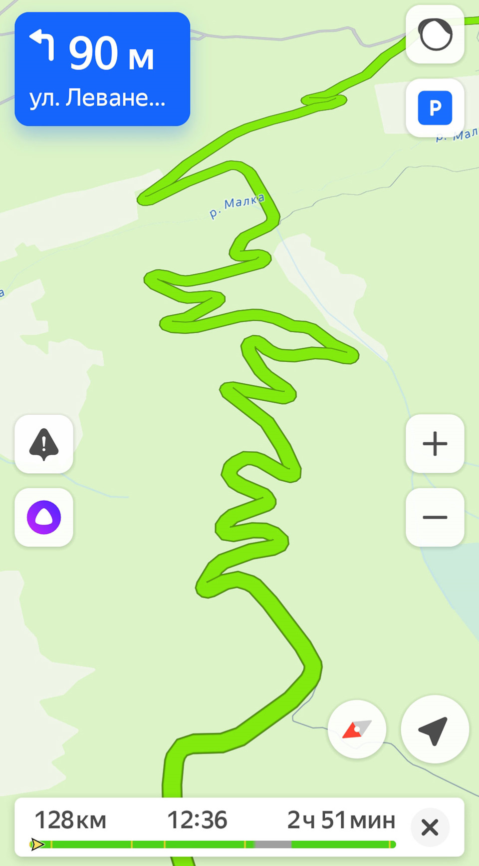 Так выглядит серпантин в навигаторе… — Renault Kaptur (2020)