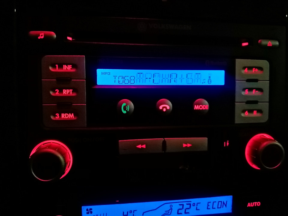 Магнитола RMT-100 — Volkswagen Bora Variant, 1,6 л., 2002 года ...