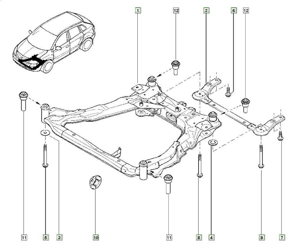 Схема подвески рено сандеро схема