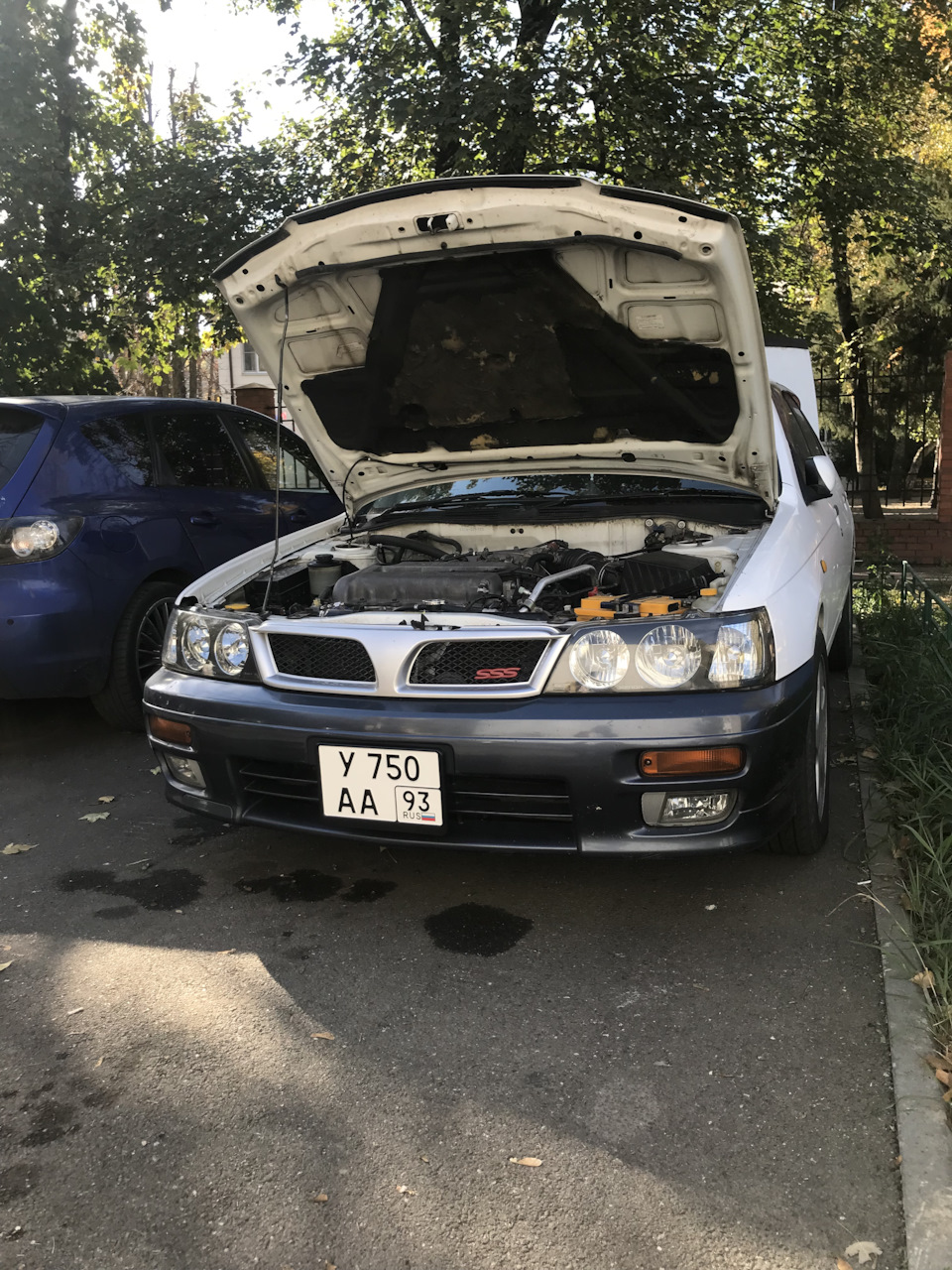 Номер квадрат на передний бампер. — Nissan Bluebird (U14), 2 л, 1996 года |  другое | DRIVE2