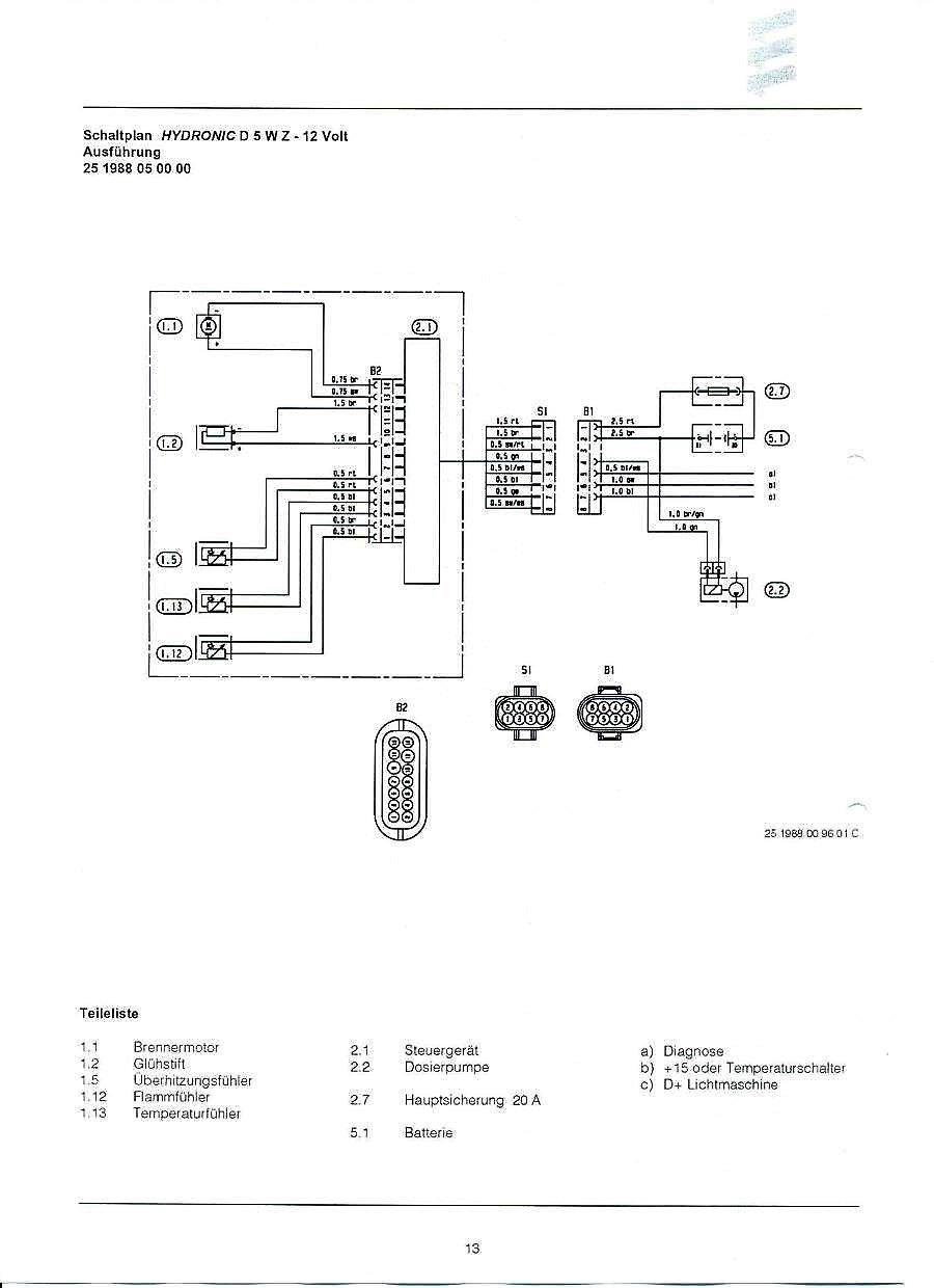 Hydronic 10 схема подключения