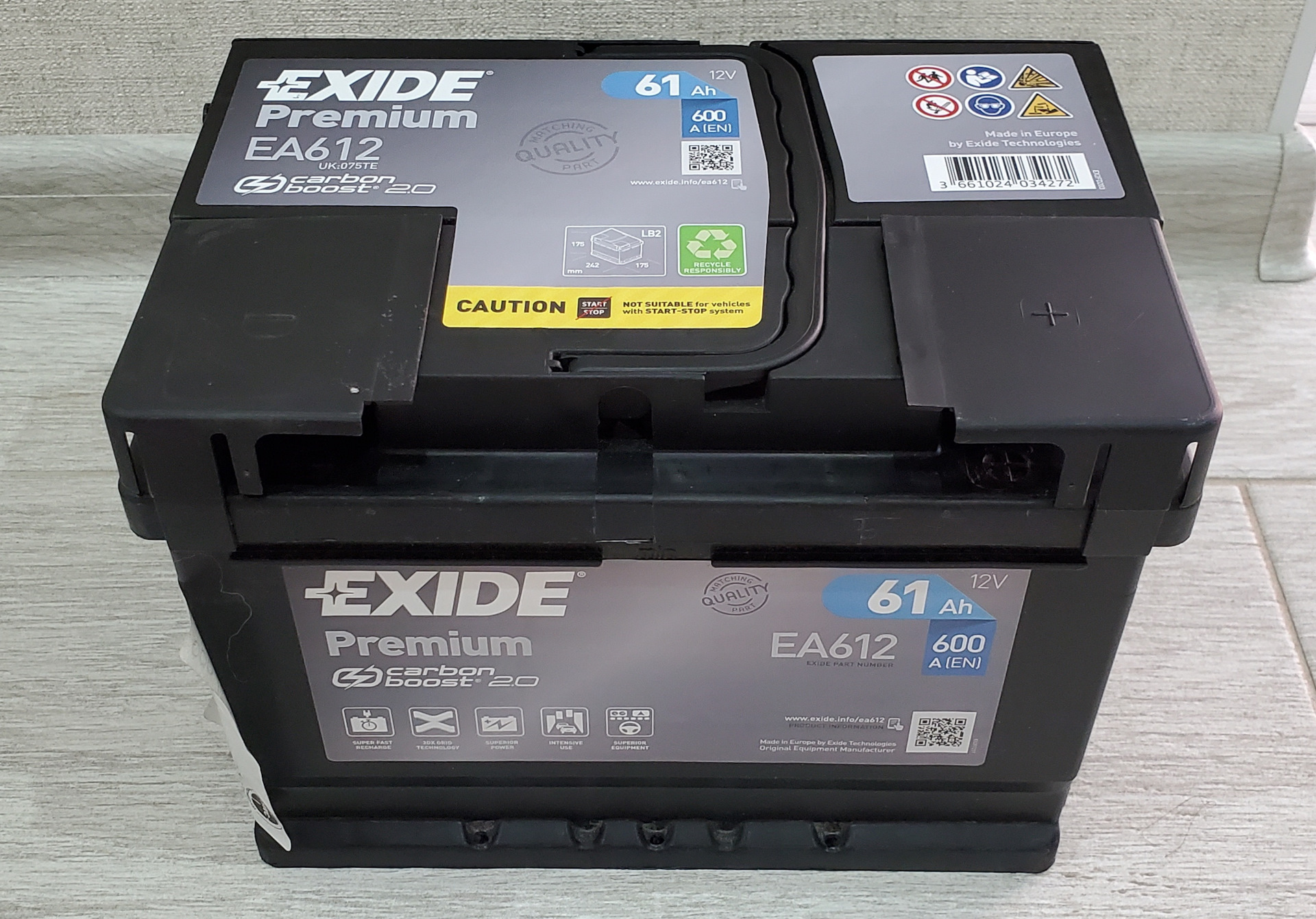 Exide ea612. Аккумулятор Carbon 65 am.