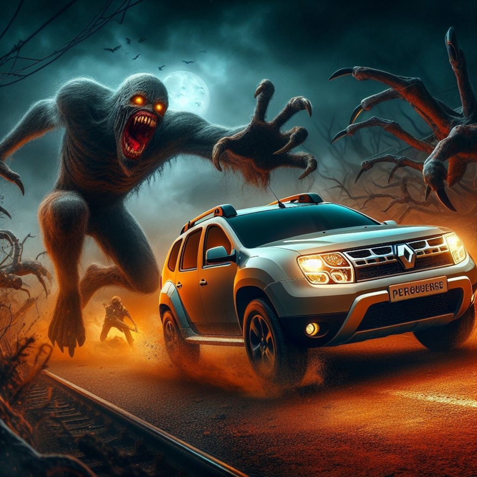 Duster in horror🧟‍♂️ — Renault Duster (1G), 1,6 л, 2016 года | прикол |  DRIVE2