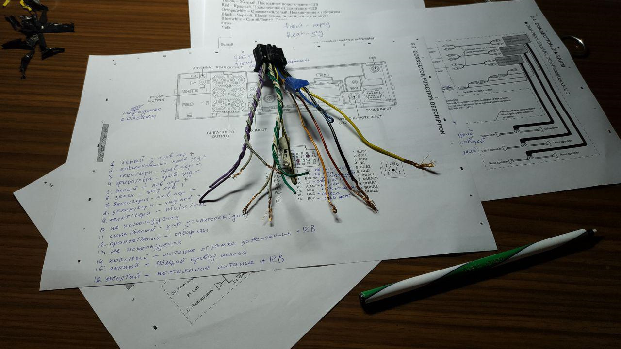 распиновка магнитолы пионер deh 1500ub