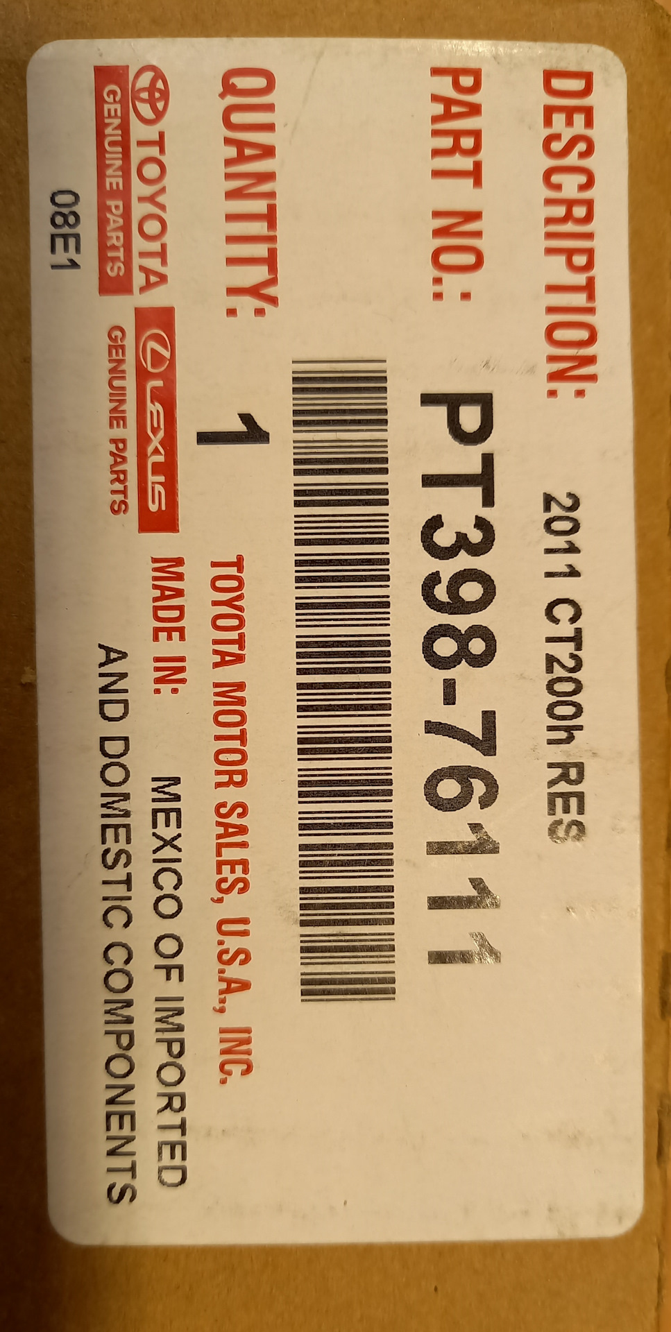 Remote Engine Starter RES CT200hTVIP V4PT39876111 — Lexus CT 200h, 1