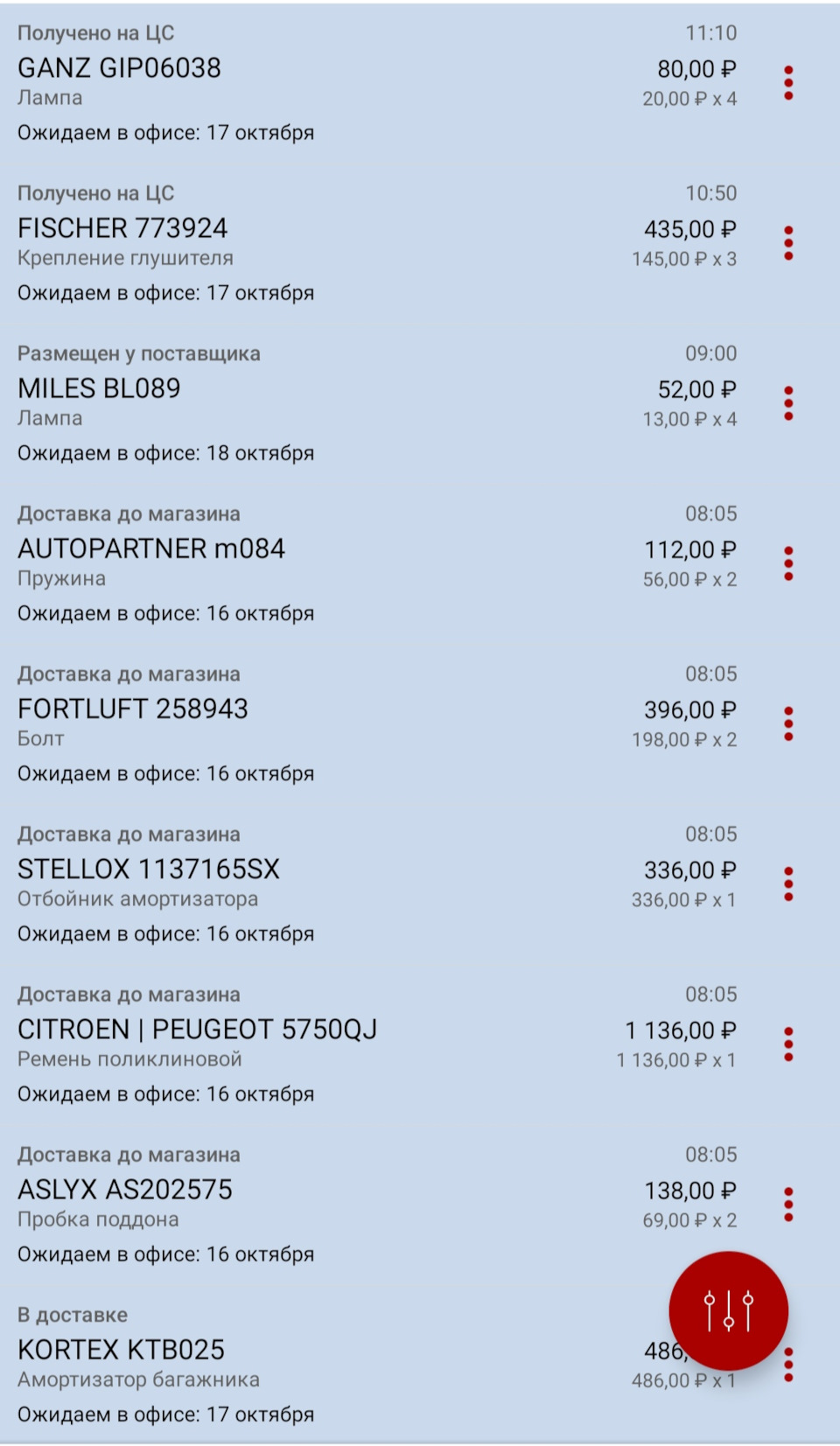 Заказы для авто после покупки — Peugeot 107, 1 л, 2007 года | запчасти |  DRIVE2