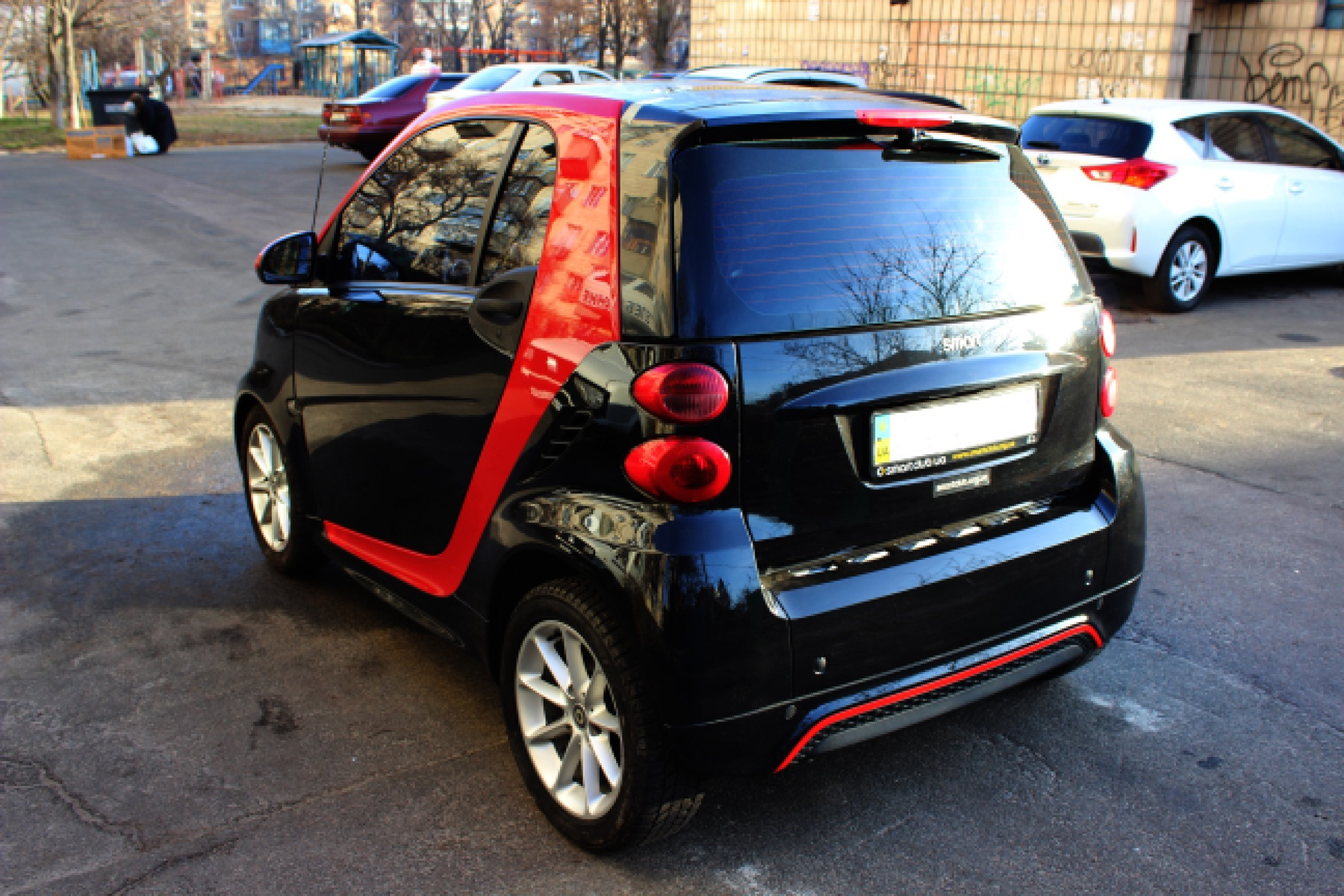 Smart Fortwo 2008 чёрно крастный