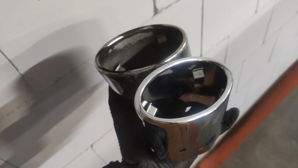 Замена насадок глушителей Mercedes SLK200 R171. Оригинал — Mercedes ...