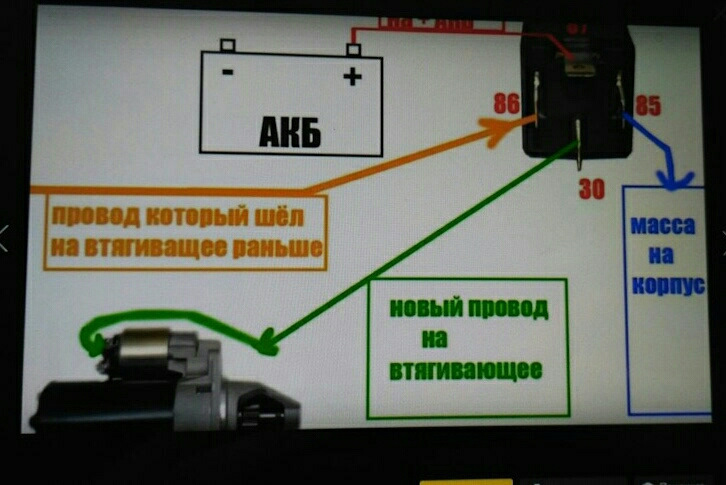 Схема подключения доп реле на стартер ваз 2114