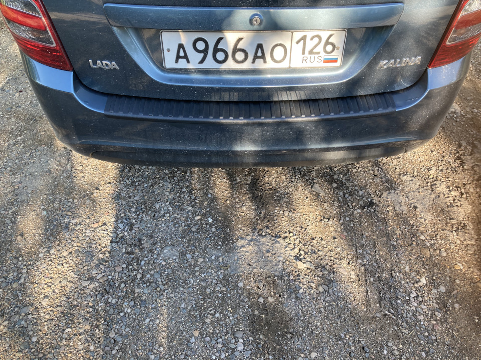 Накладка на задний бампер — Lada Калина Универсал (2G), 1,6 л, 2014 ...
