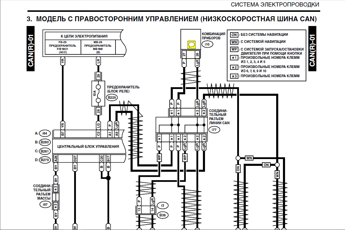 Ford focus 2 can шина схема