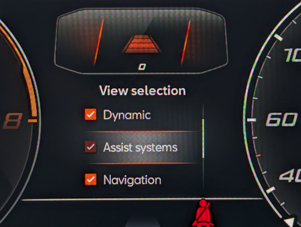 Driver assistance view selection — Cupra Formentor VZ