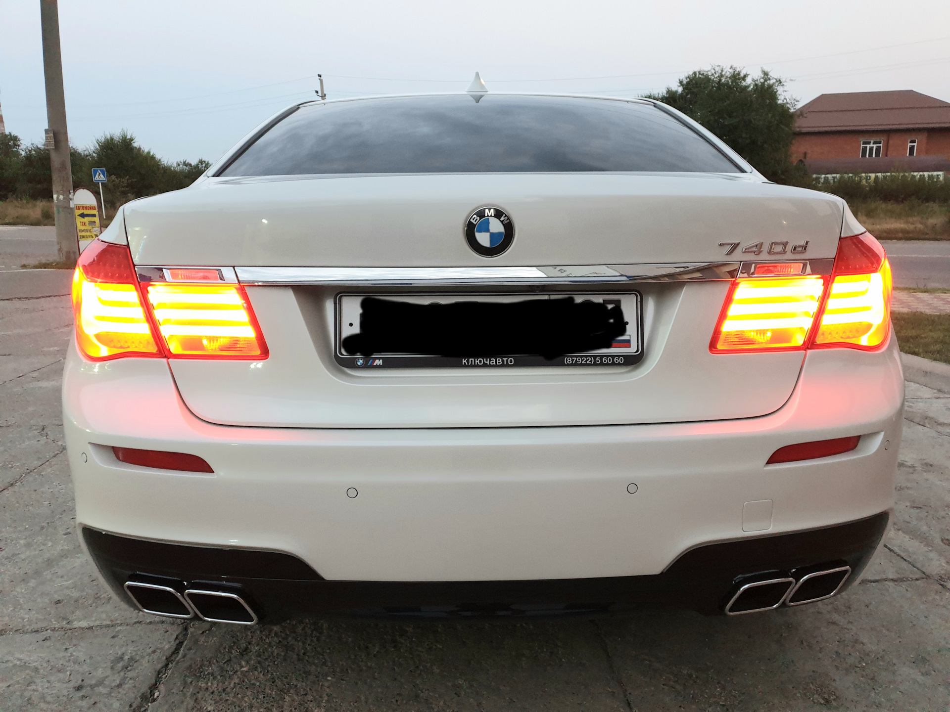 Насадки выхлопа 760i + диффузор — BMW 7 series (F01/02), 3 л, 2013 года ...