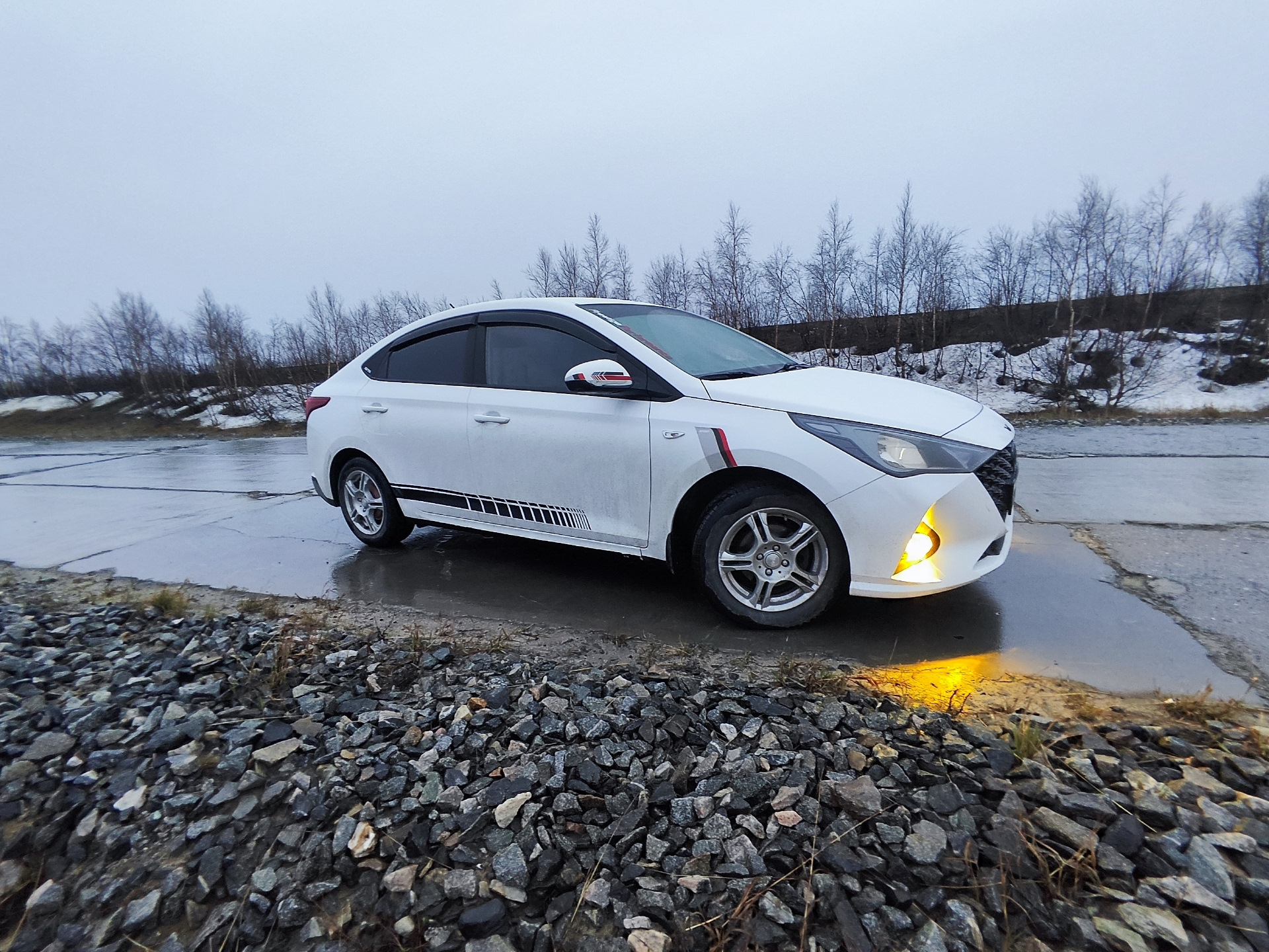 Птф Salman — желто-белые, вместо ходовых огней — Hyundai Solaris (2G ...