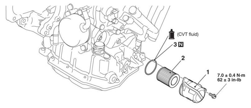 Затяжка фильтра тонкой очистки — Mazda Flair (2G)