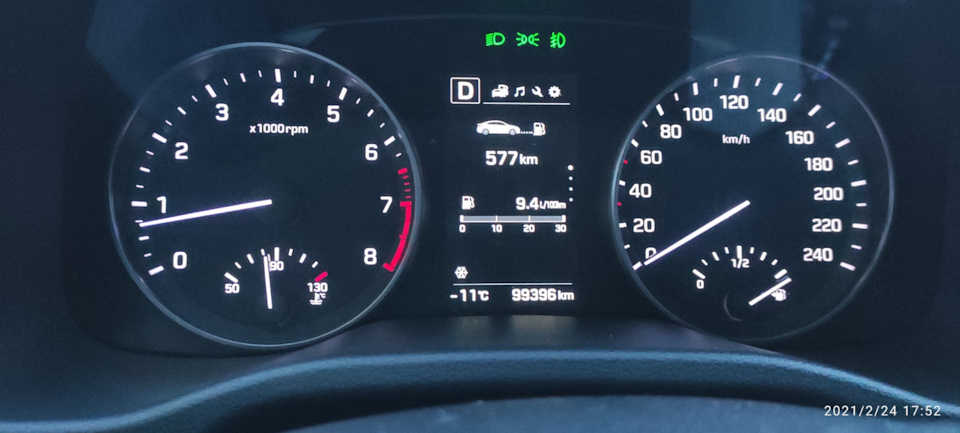 Расход топлива. — Hyundai Elantra (6G), 2 л, 2017 года | наблюдение ...