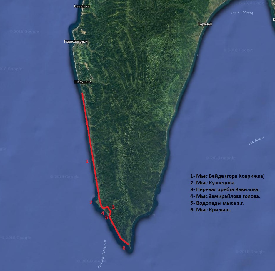 Карта сахалина мыс крильон