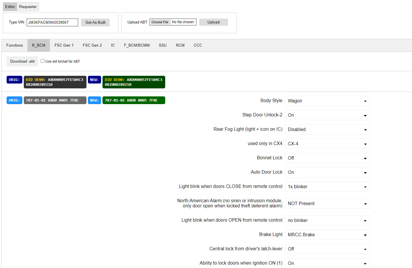 MAZDA AS BUILT EDITOR visual data 6