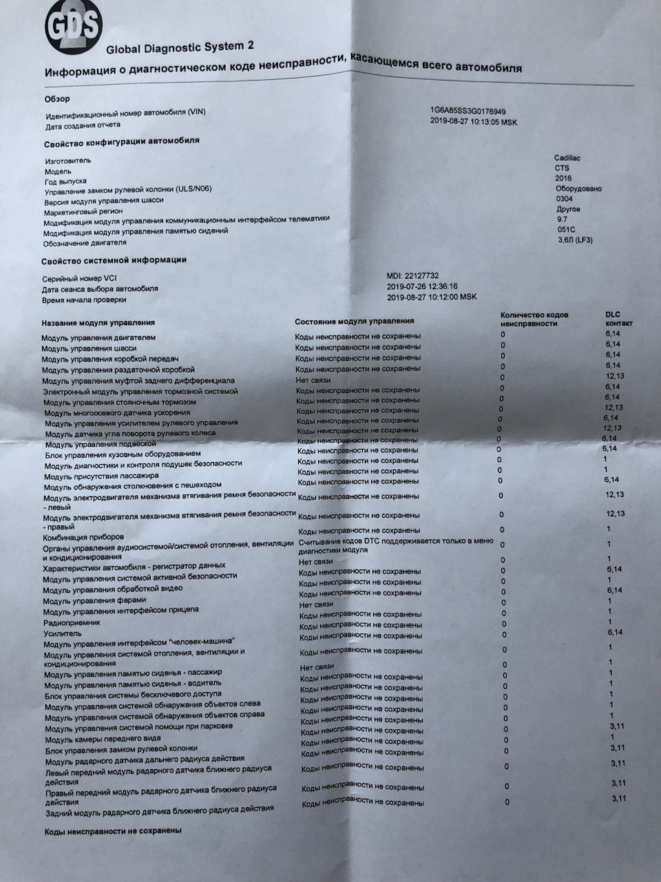 Фото в бортжурнале Cadillac CTS (3G). Запчасти на фото: 20190726