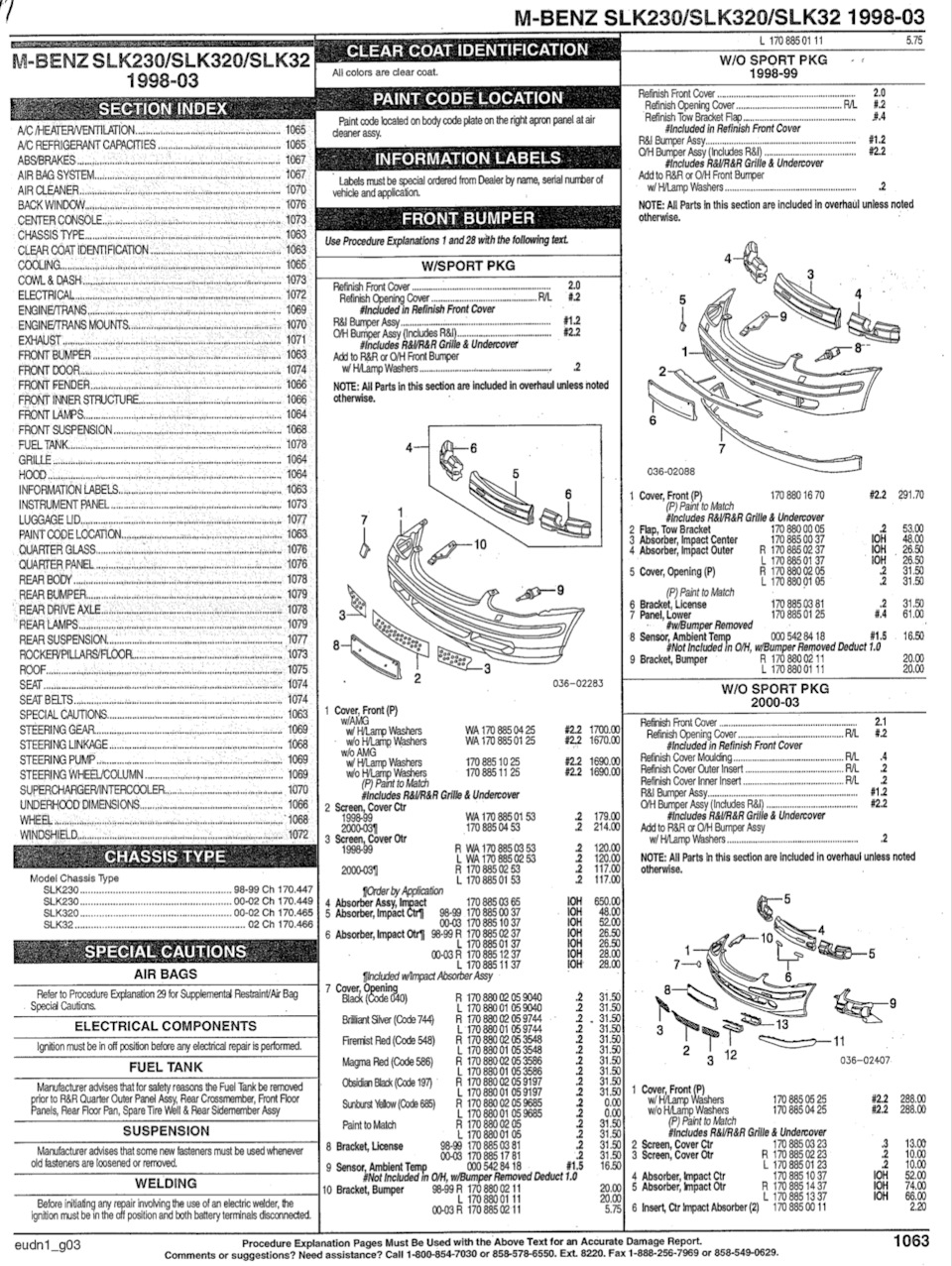 Каталог запчастей — Mercedes-Benz SLK (R170), 2,3 л, 1998 года | запчасти |  DRIVE2