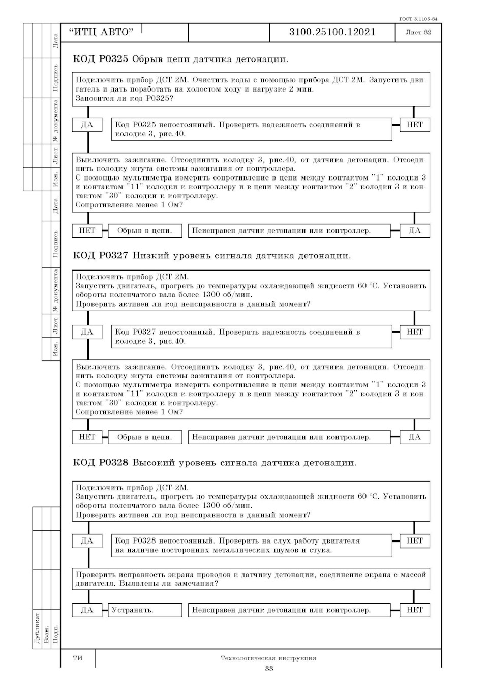 Замена Датчика Детонации, выдержка из ТИ 3100.25100.12021 — Lada Приора  седан, 1,6 л, 2014 года | своими руками | DRIVE2