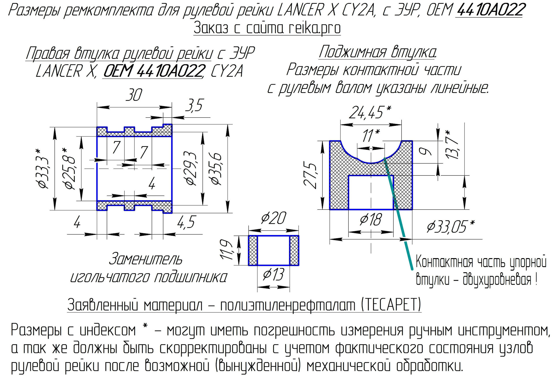 Чертеж рейки рулевой рейки