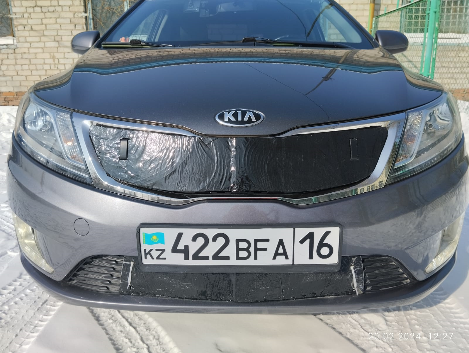 Закрывашка от холода — KIA Rio (3G), 1,6 л, 2013 года | своими руками |  DRIVE2