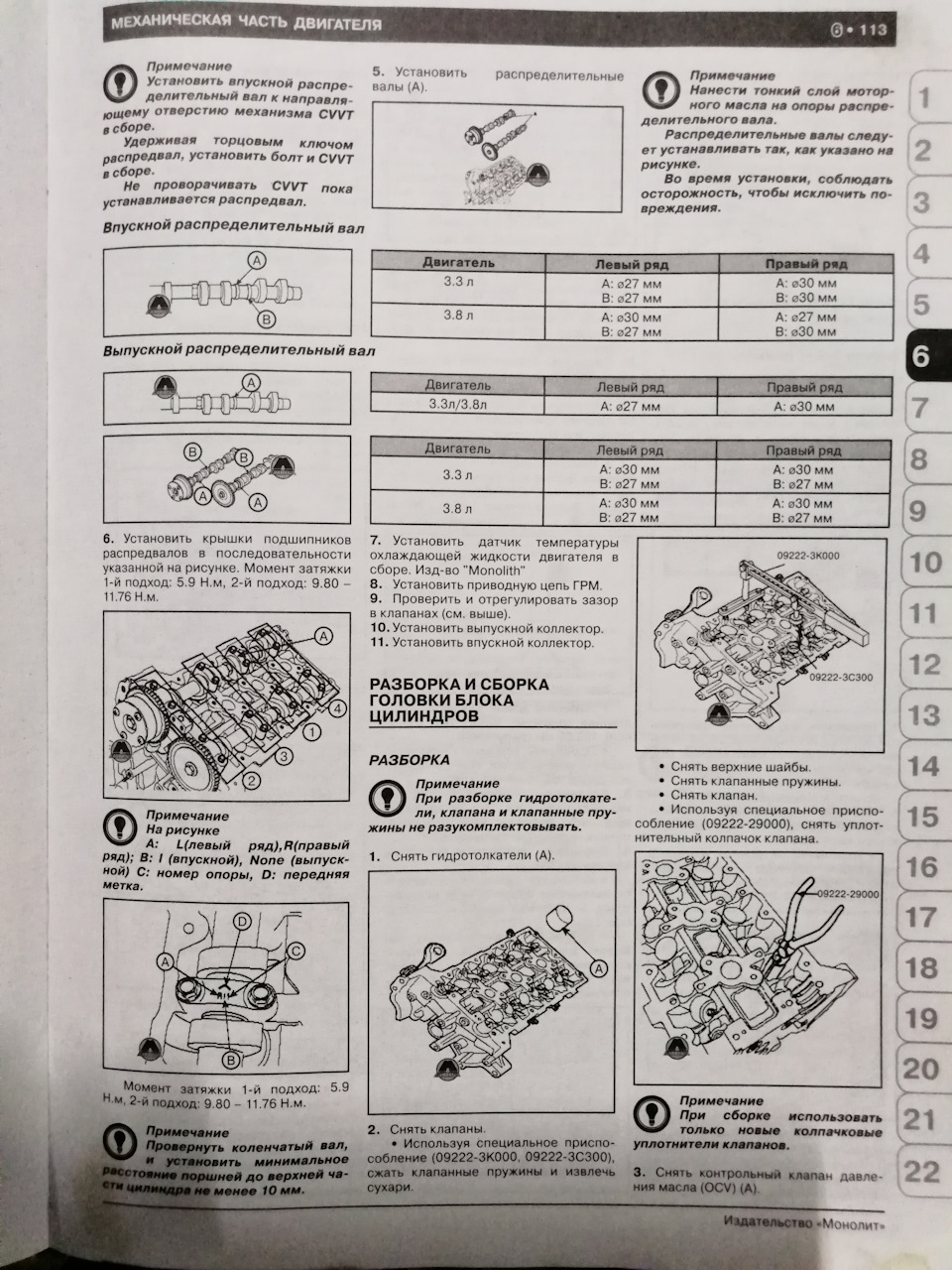 Момент затяжки гбц g4ke киа соренто