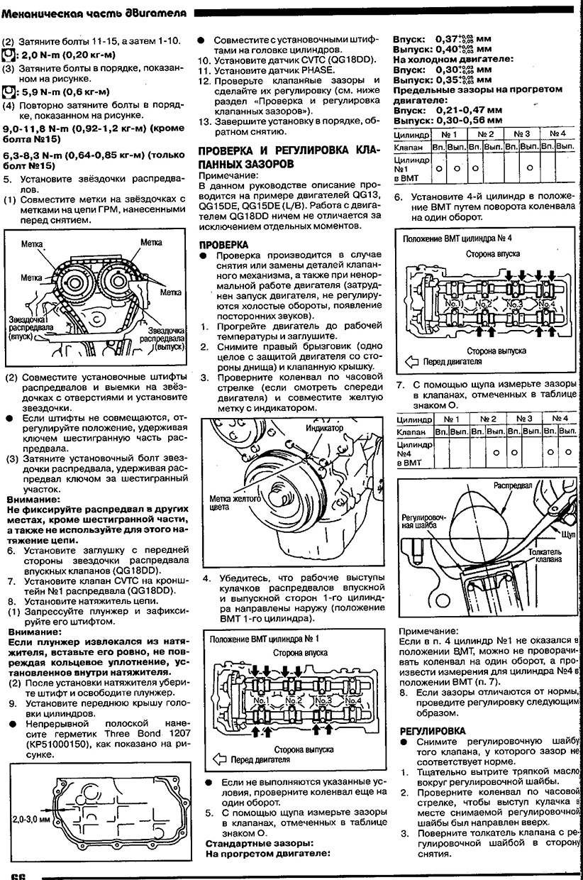 Регулировка зазоров клапанов — Nissan Sunny (B15), 1,5 л, 1999 года |  своими руками | DRIVE2