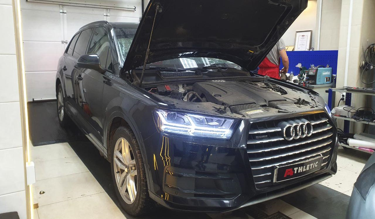 Чип-тюнинг Audi Q7 2.0 TFSI (252 л.с.). Чистка клапанов и форсунок —  Athletic Motors на DRIVE2