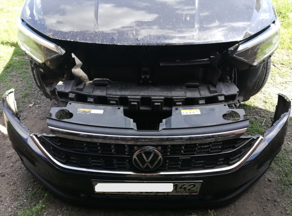 Сетка в бампер Спорт. Установка сигнала низкого тона. — Volkswagen Polo ...