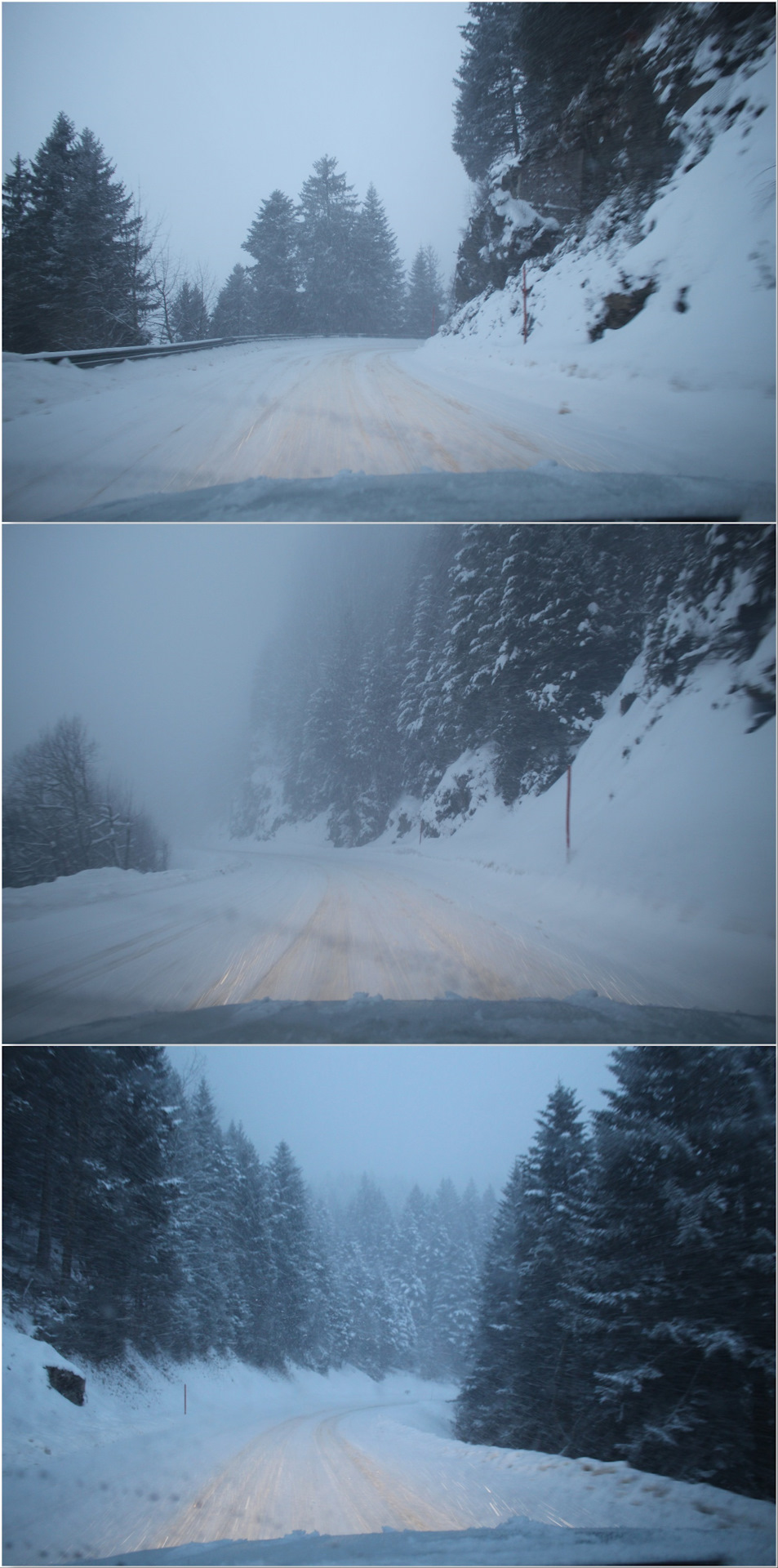 Если б не скалы и сильный наклон, то можно было б подумать, что я еду на дачу под Минском. Хотя вроде как зимы нынче не те, что раньше. — Audi A4 (B9)