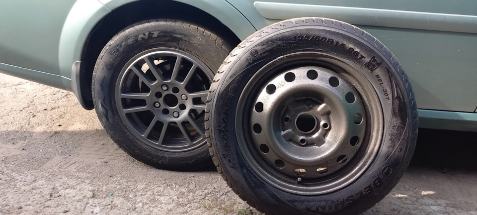 Покраска дисков молотковой краской — Chevrolet Lacetti SW, 1,8 л, 2005 ...