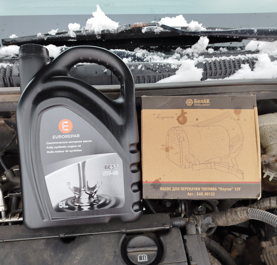 Замена масла методом откачки через щуп на Eurorepar 5W-40 BEST ...