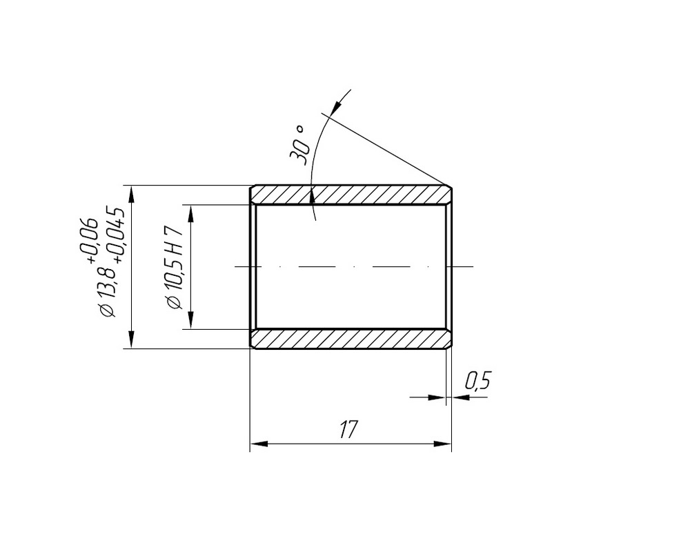 Рабочий чертеж втулки