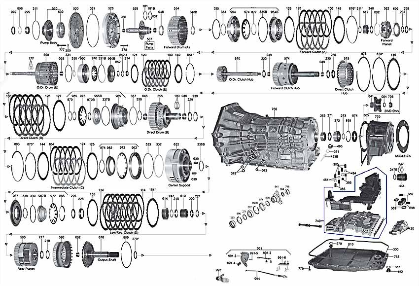 6t45 акпп схема