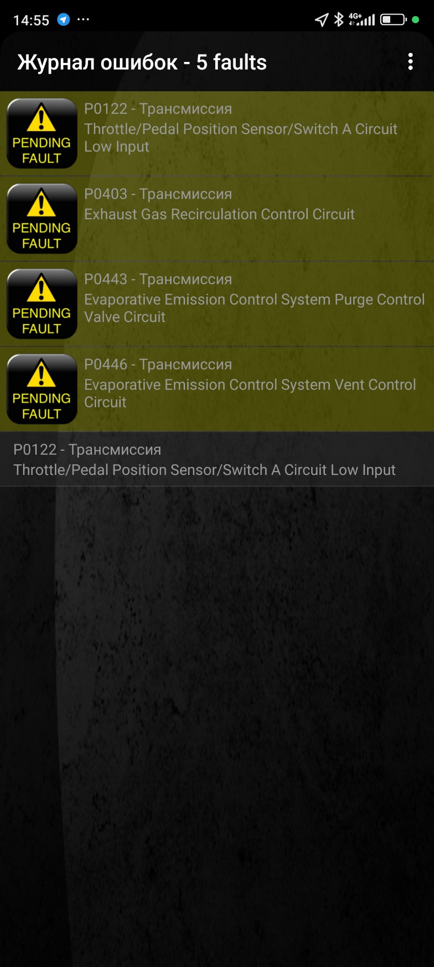 Дроссельная заслонка, все что с ней связано, ошибки P0122, P0403, P0443 ...