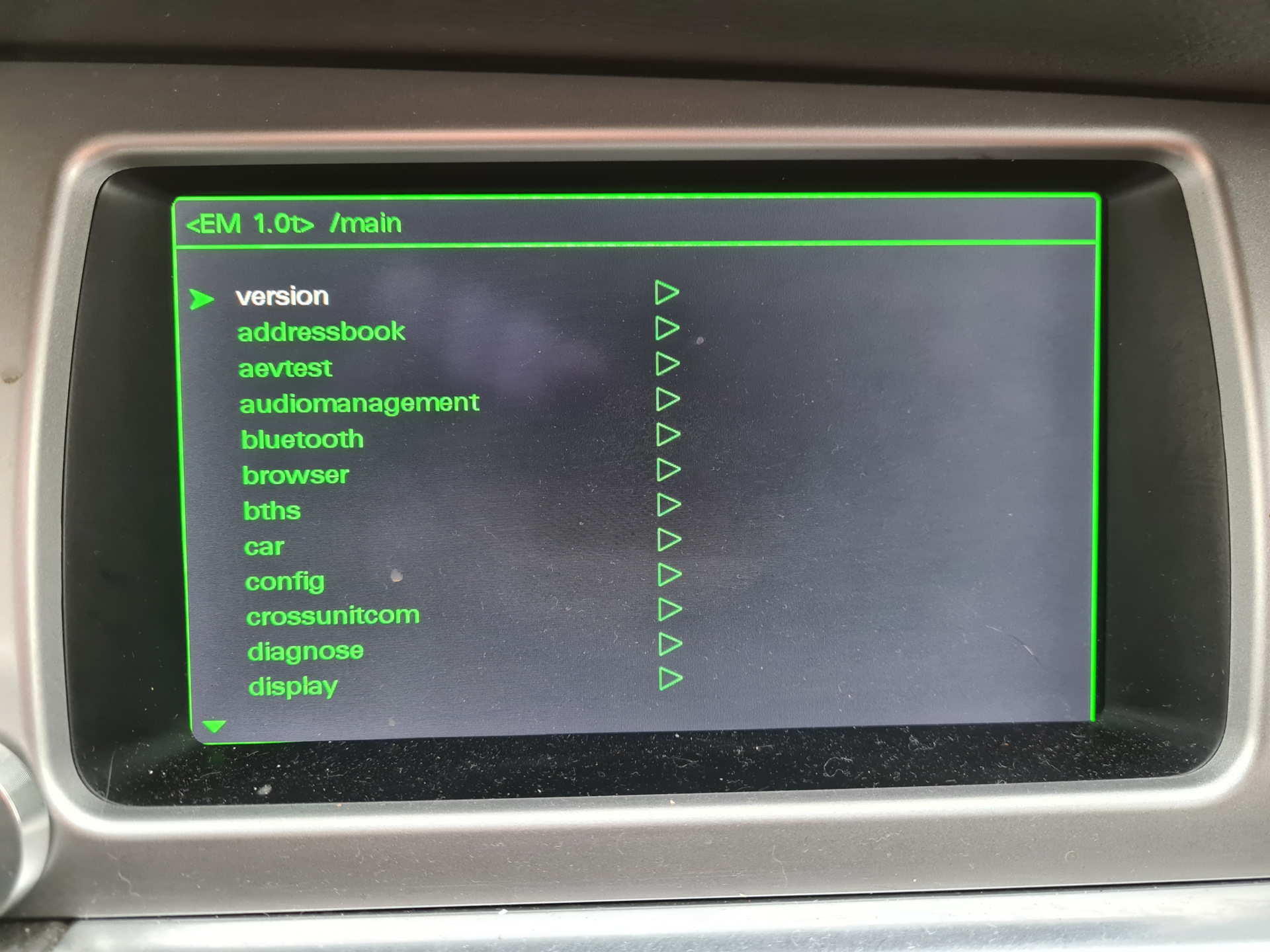 Активация green menu audi