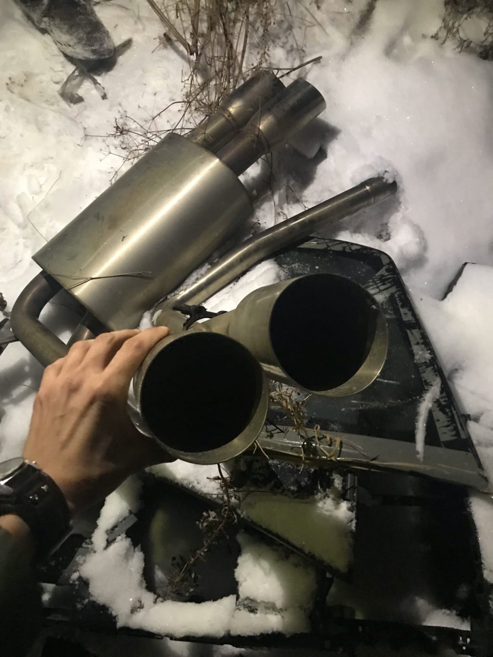 Установка двойного выхлопа:) — BMW 5 series (E60), 3 л, 2004 года ...